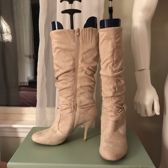 Charlotte Russe Shoes - Off White Heel Boots